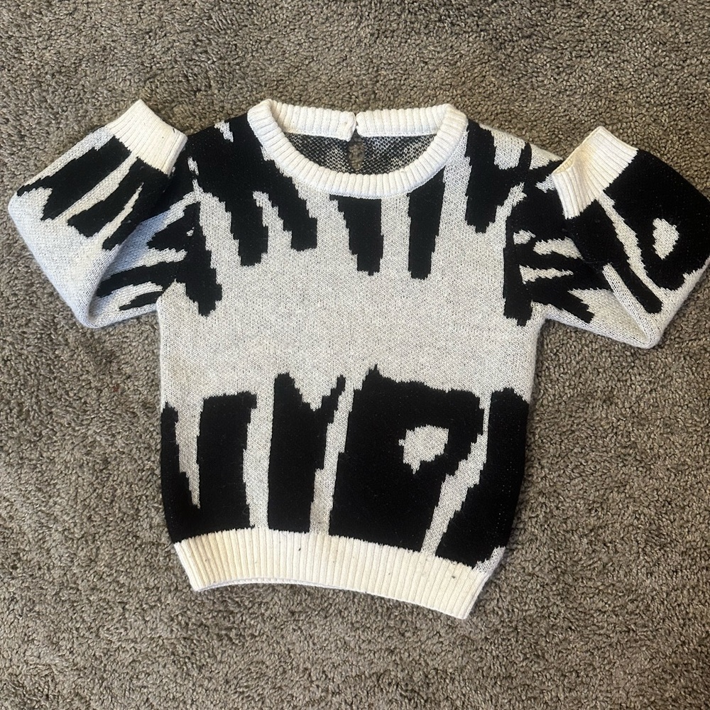 Black and White Graphic Sweater